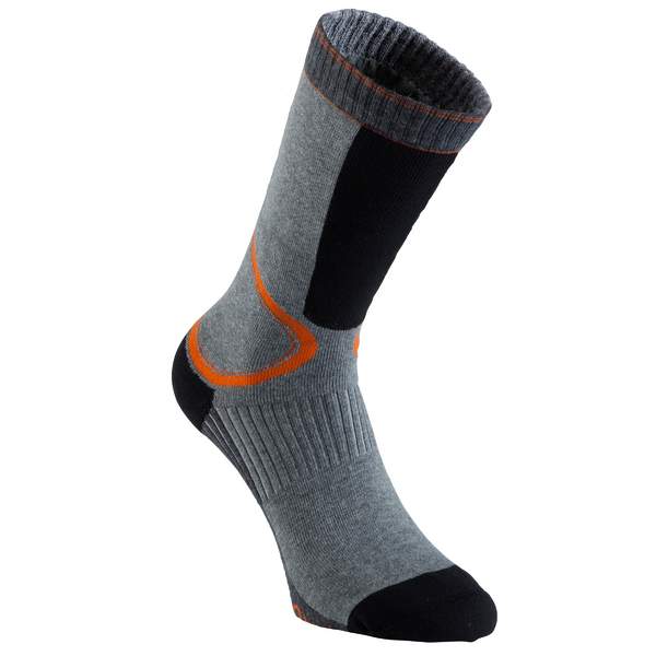 Носки для катания на роликах мужские серо-оранжевые FIT Oxelo