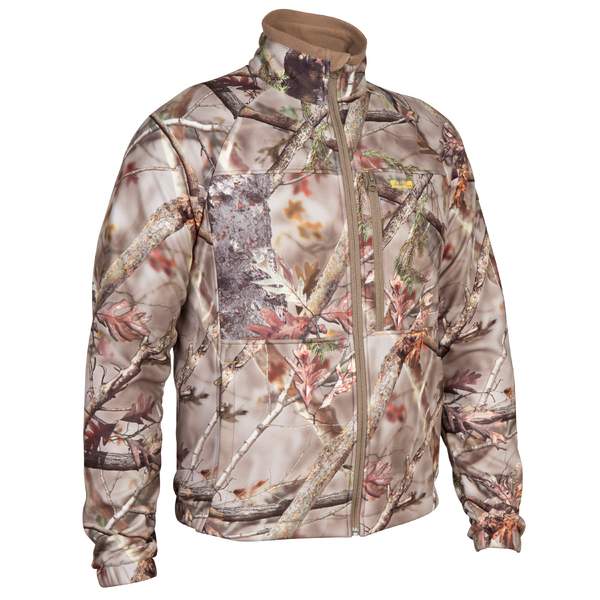 Толстовка для охоты утепленная флисовая мужская камуфляжная Camo Br 300 Solognac