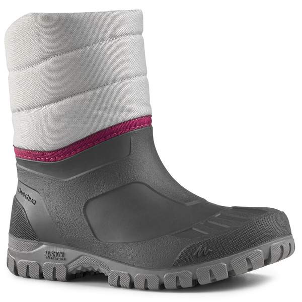 Сапоги для походов зимние водонепроницаемые женские серые SH100 WARM MID Quechua