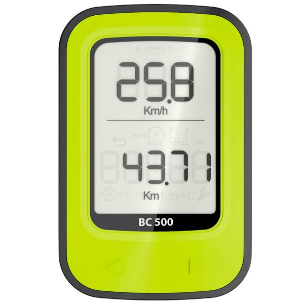 Велокомпьютер беспроводной зеленый B&#x27;TWIN 500 Van Rysel