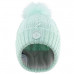 Шапка лыжная с косами детская зеленая fur wool Wedze