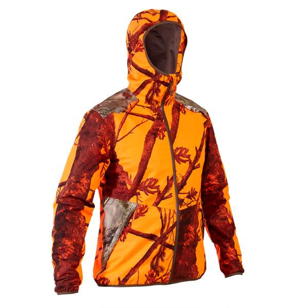 Куртка для охоты водонепроницаемая бесшумная мужская камуфляжная CAMO BL LIGHT 500 Solognac