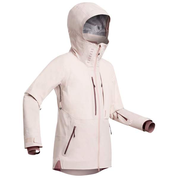 Куртка горнолыжная для фрирайда женская розовая JKT SKI FR900 Wedze