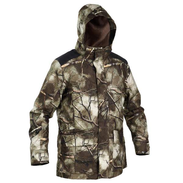 Куртка для охоты 3 в 1 утепленная водонепроницаемая мужская камуфляжная CAMO TREEMETIC 500 Solognac