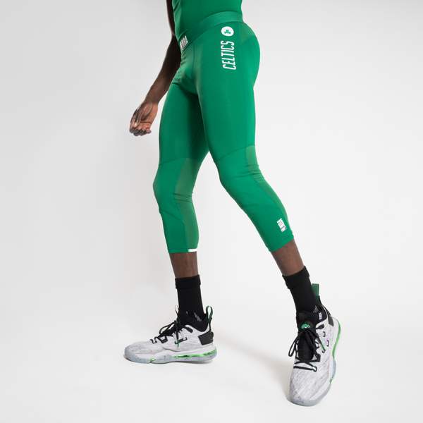 Компрессионные штаны 3/4 баскетбольные мужские зеленые NBA BOSTON CELTICS Tarmak