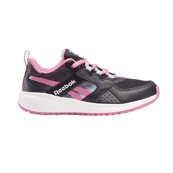 Кроссовки детские Reebok Supreme черно-розовые на шнурках